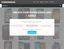 Tablet Screenshot of codes2unlock.com